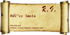 Rácz Imola névjegykártya