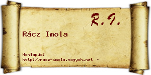 Rácz Imola névjegykártya